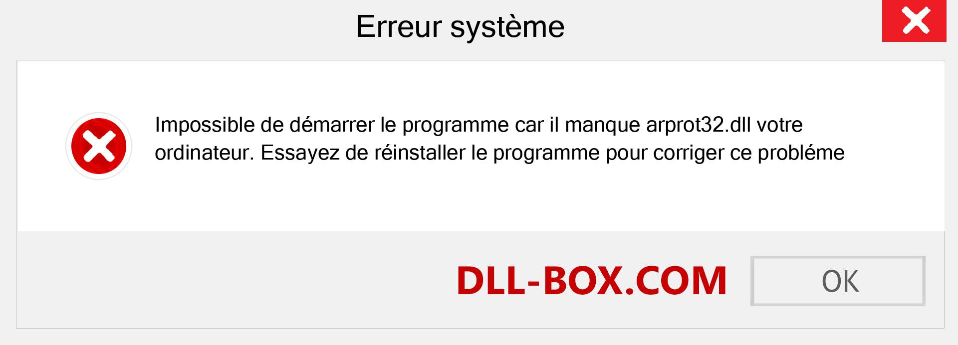 Le fichier arprot32.dll est manquant ?. Télécharger pour Windows 7, 8, 10 - Correction de l'erreur manquante arprot32 dll sur Windows, photos, images