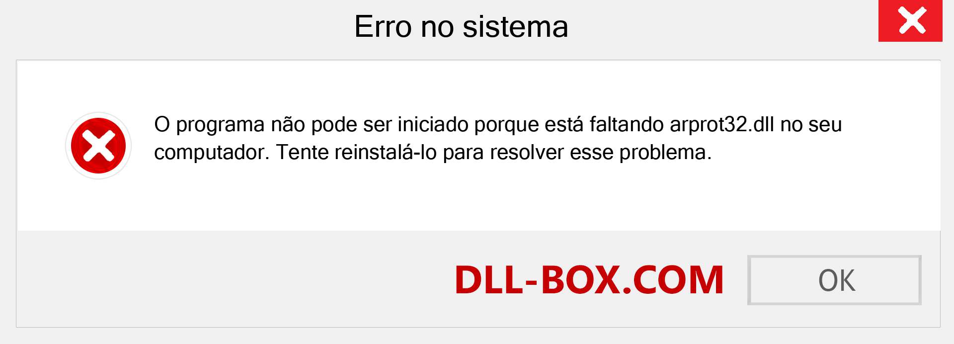 Arquivo arprot32.dll ausente ?. Download para Windows 7, 8, 10 - Correção de erro ausente arprot32 dll no Windows, fotos, imagens